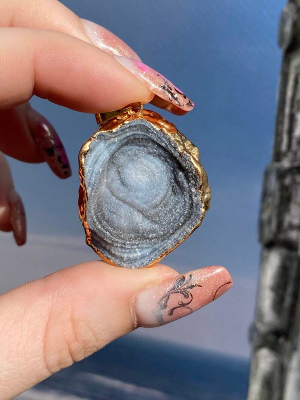 Chalcedoon roos Vergulde ketting hanger #2