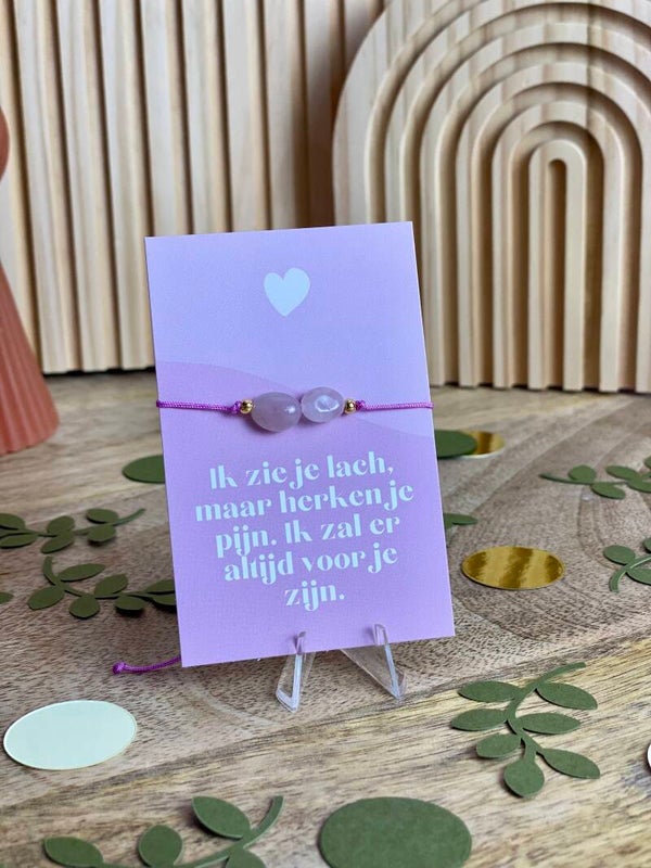Armbandje Rozenkwarts: Ik zie je lach
