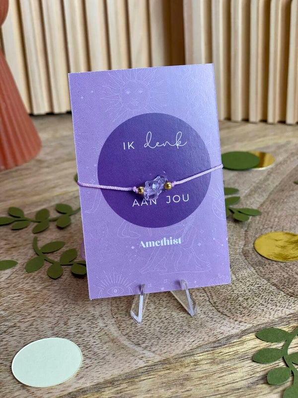 Armbandje Amethist: Ik denk aan jou