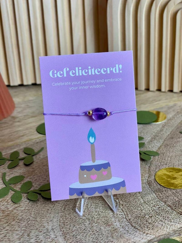 Armbandje Amethist: Gefeliciteerd