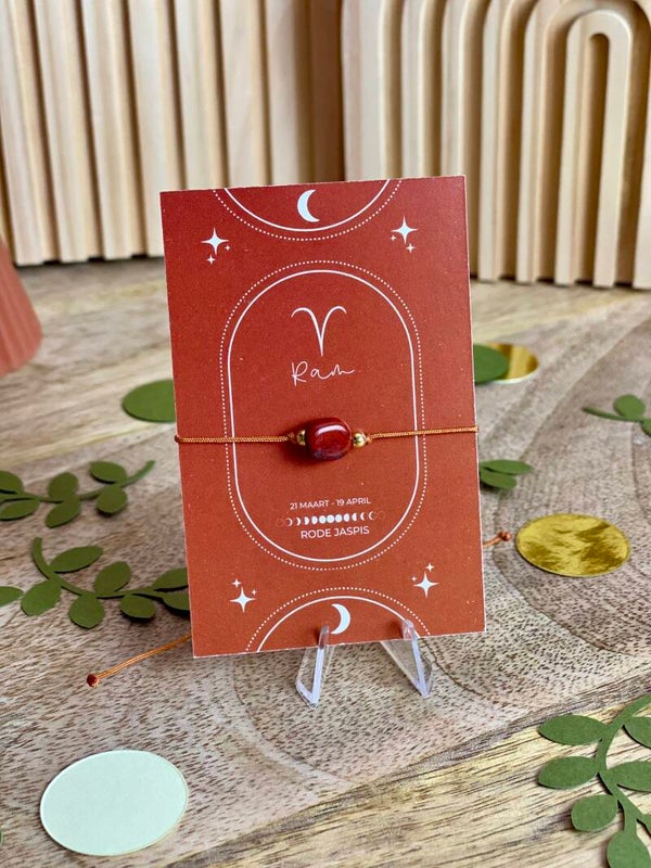 Armbandje Sterrenbeeld Ram: Rode Jaspis