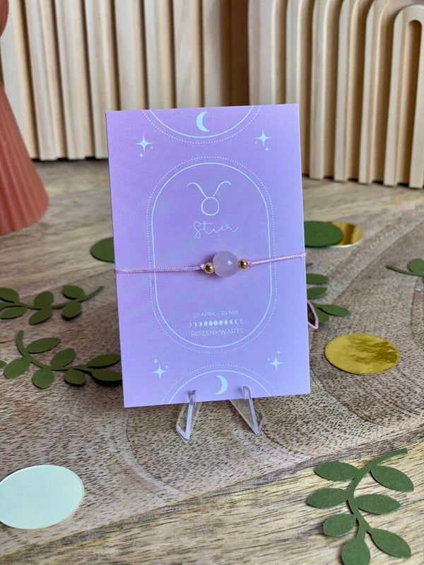 Armbandje Sterrenbeeld Stier: Rozenkwarts