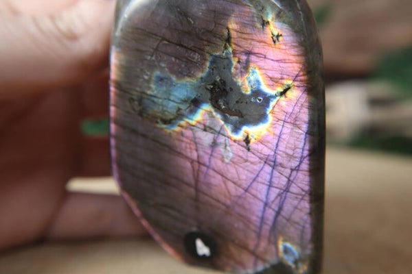 Labradoriet sculptuur nr 4 Paars/Oranje