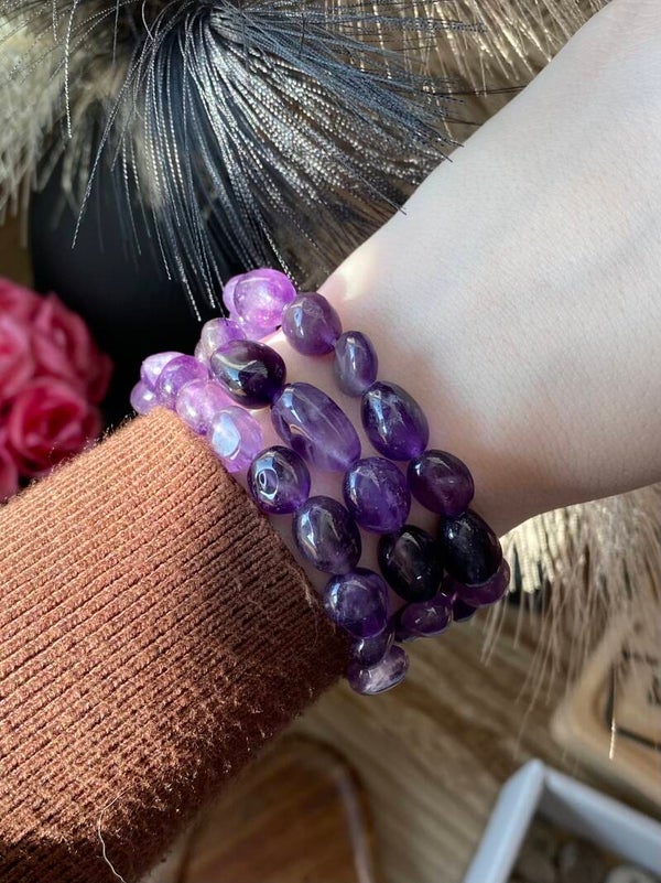 Amethist armband trommelstenen