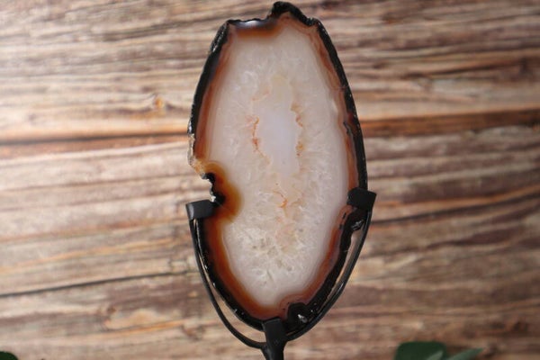 Agaat schijf op standaard #0402