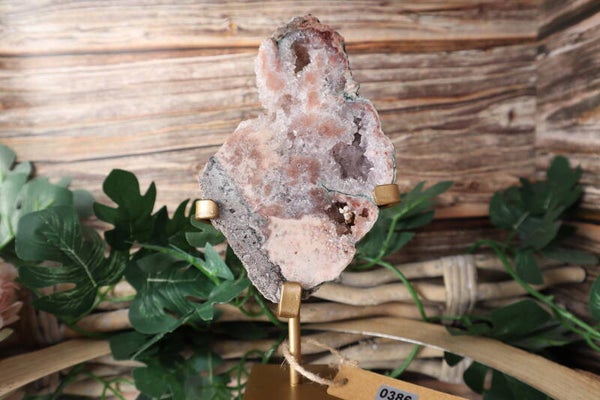 Roze amethist op standaard #0386