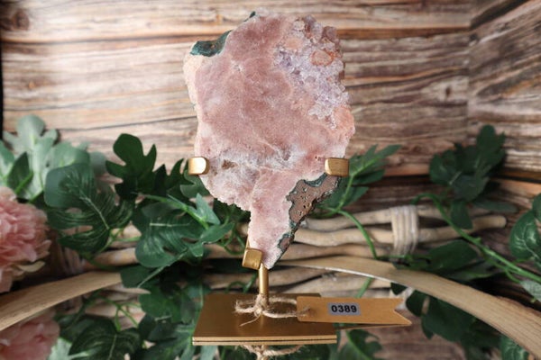 Roze amethist op standaard #0389