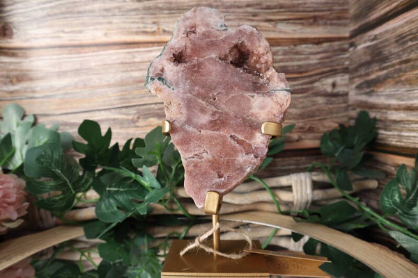 Roze amethist op standaard #0387