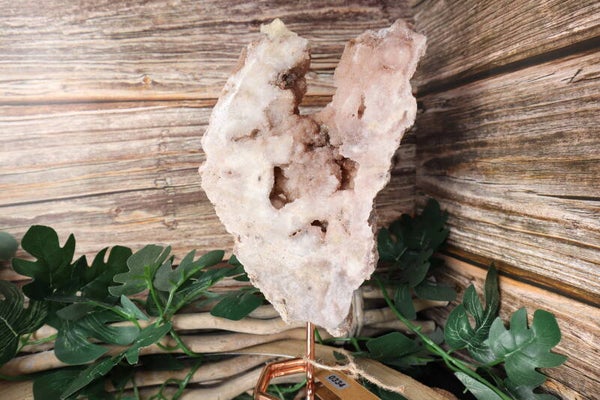 Roze amethist slab op standaard #0334