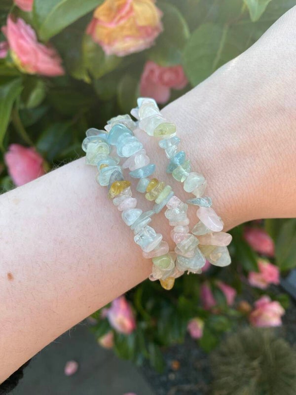 Morganiet/aquamarijn split armband