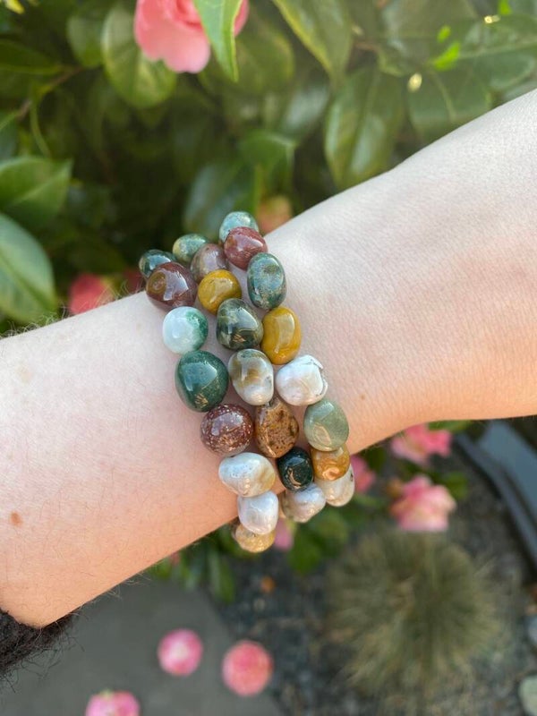 Oceaan Jaspis armband trommelstenen