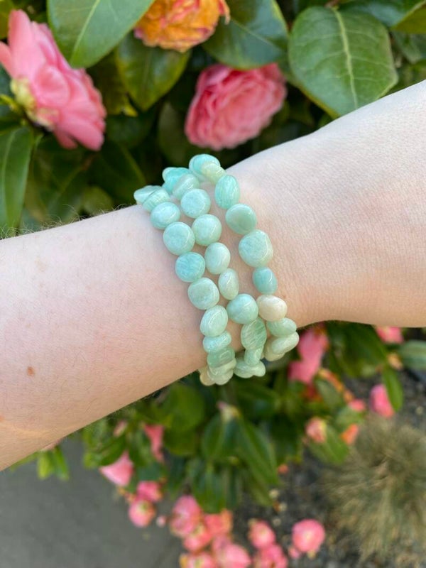 Amazoniet armband trommelstenen