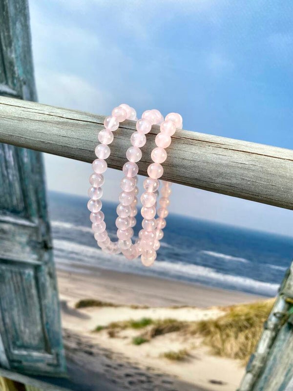 Rozenkwarts armband 6mm