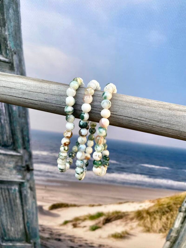 Boom agaat armband 6mm