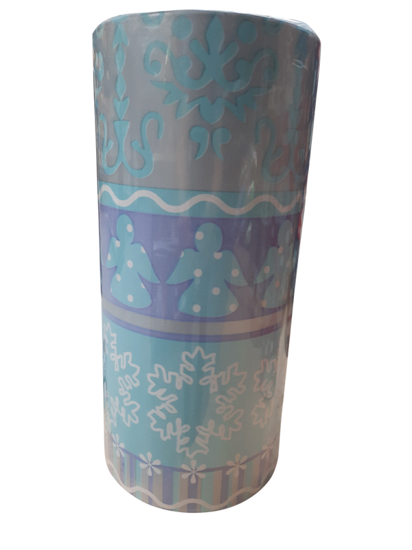 ** kadopapier AKTIE KERST 30cm x 200mtr - dessin sneeuwvlok blauw