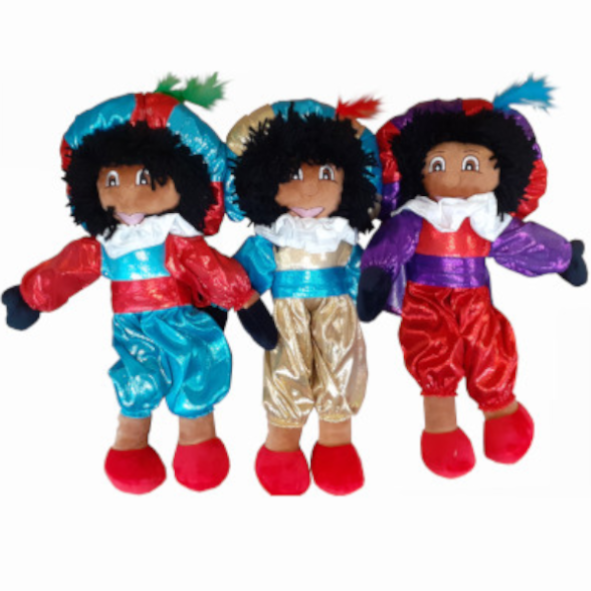 Deco SINT PIET 35cm glimmend assorti kleuren - verpakt per 2st