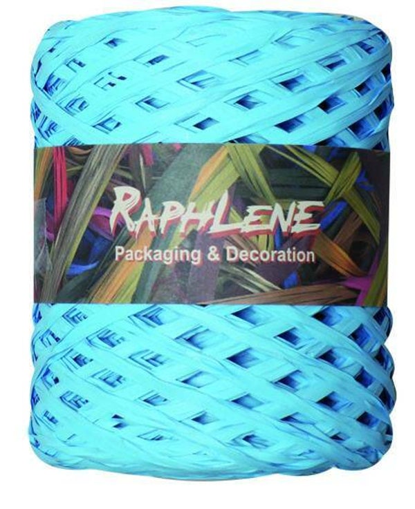 725200 Lint RAFFIA / RAPLENE bol 200mtr uni baby blauw -  per rol