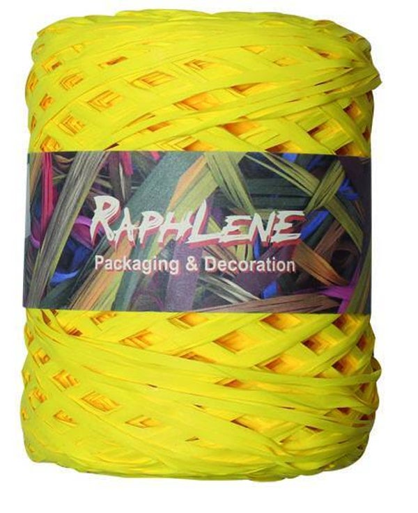 725200 Lint RAFFIA / RAPLENE bol 200mtr uni geel -  per rol