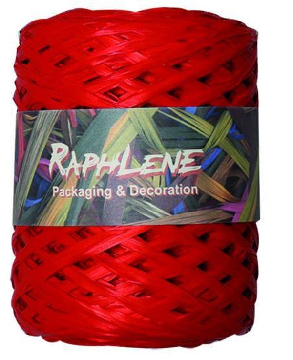 725200 Lint RAFFIA / RAPLENE bol 200mtr uni rood -  per rol