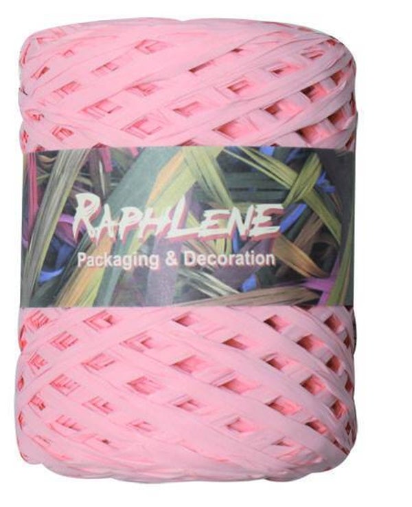 725200 Lint RAFFIA / RAPLENE bol 200mtr uni baby roze -  per rol