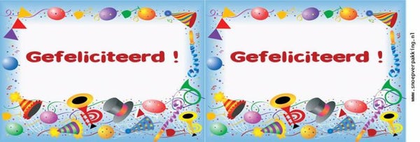 Blikwikkel 8201 gefeliciteerd  (*pak 10st a € 0,30)