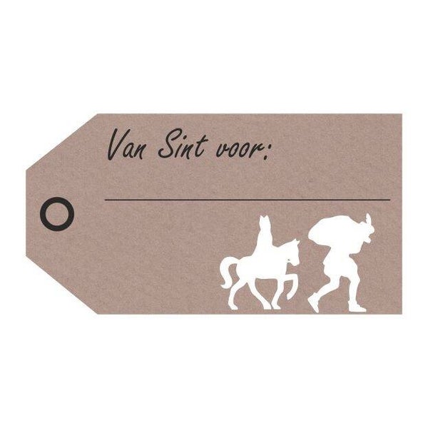 Wensetiket Sint  XL - VAN SINT VOOR - rol 200st - S1023
