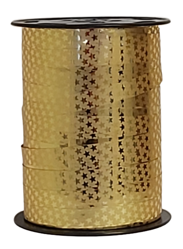 715199 Lint KERST metallic 10mm x 225mtr goud met ster