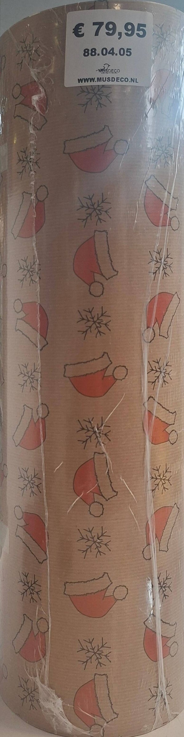 2026 Kerst aktie kadopapier 50cm x 200mtr - dessin kerstmuts
