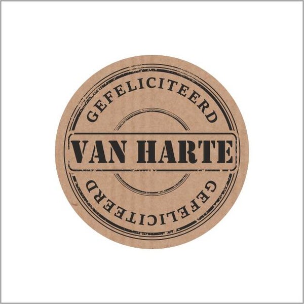 Wensetiket KR 508 - VAN HARTE rol a 500stuks