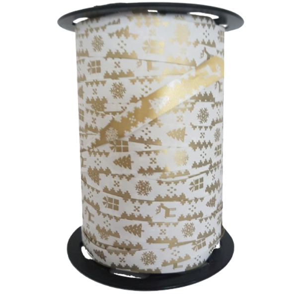 725310-LGO  Krullint KERST 10mm x 250mtr  LAPONIE GOLD - per rol