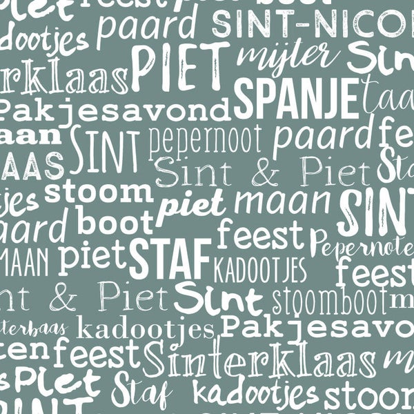 Sint kadopapier S691827-6 sint handlettering stone -  rol 125mtr