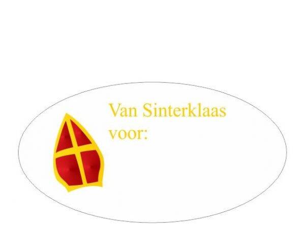 Wensetiket Sint - VAN SINT VOOR - rol 500st - S709