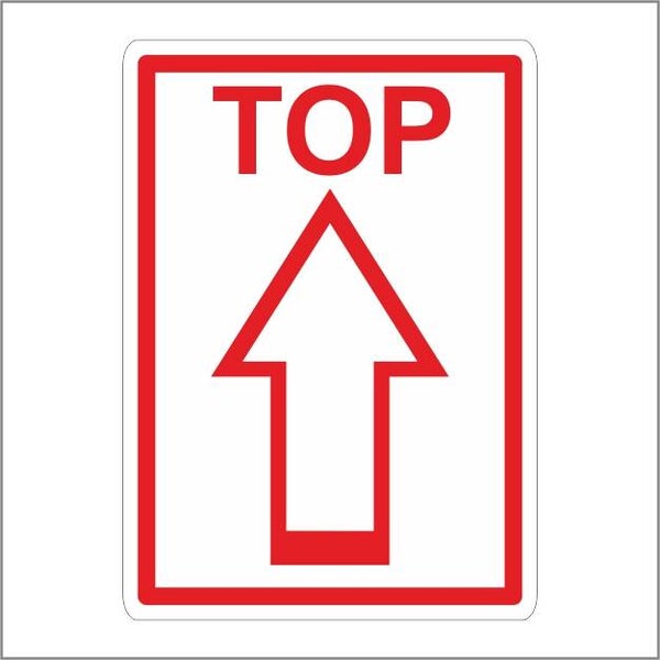 Transportetiket 853 -  symbool pijl + top- rol a 500stuks