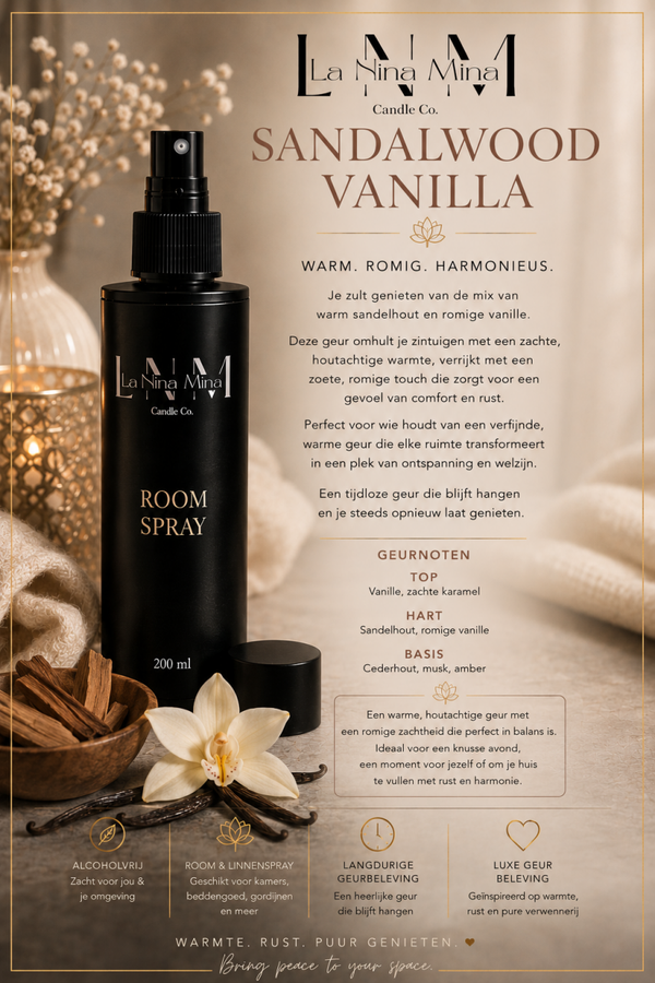 200 ml roomspray Sandalwood Vanilla