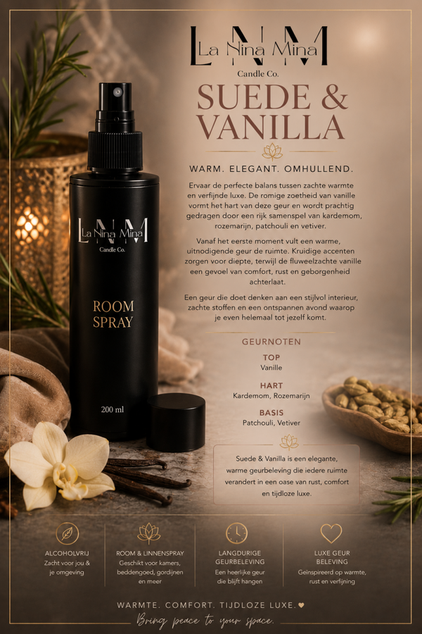 200ml roomspray Suede & Vanilla