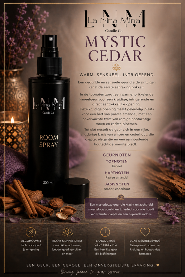 200 ml roomspray Mystic Cedar