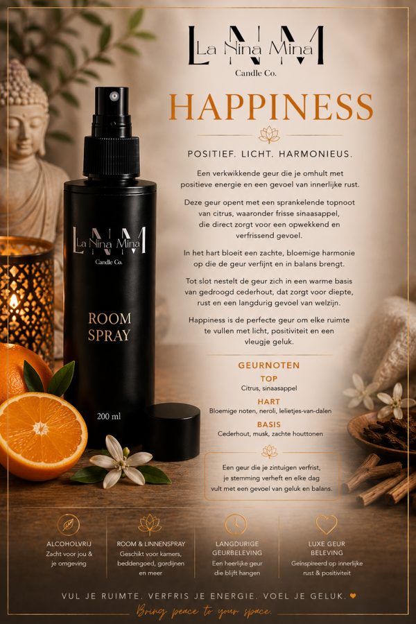 200ml roomspray Happiness