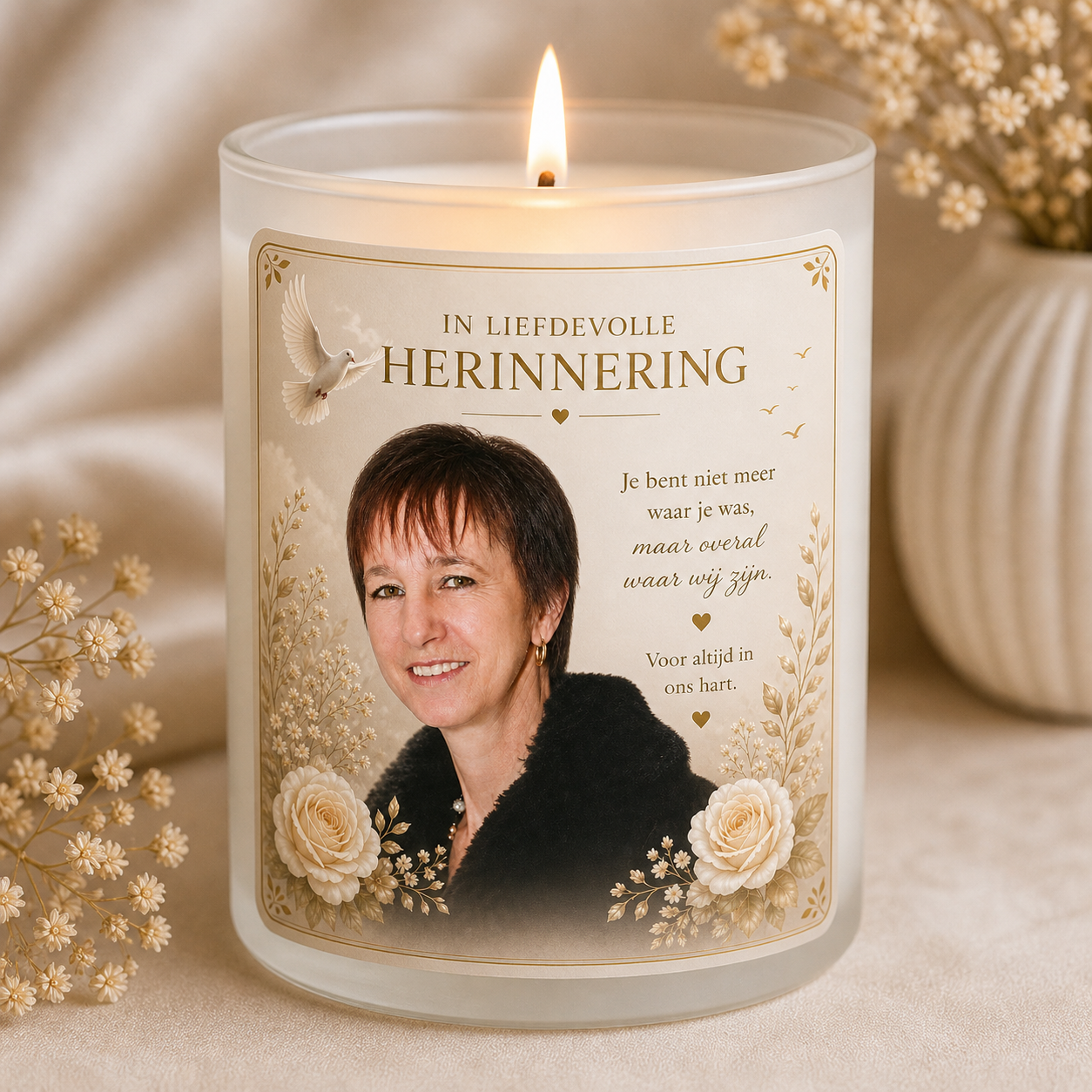 Gepersonaliseerde Herinneringskaars – Met Foto & Naam