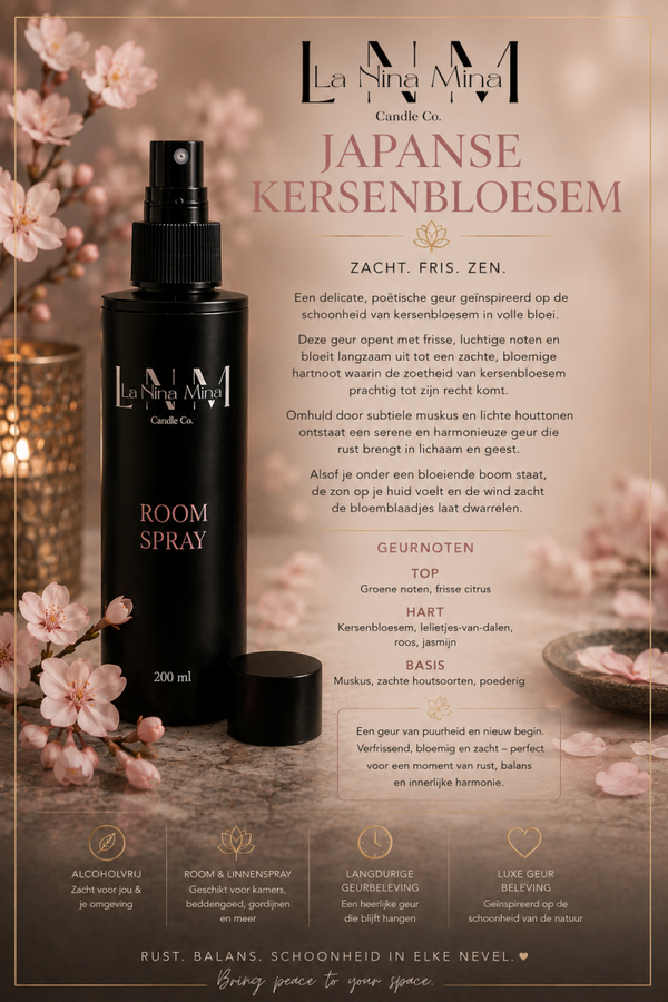 200ml roomspray Japanse kersenbloesem