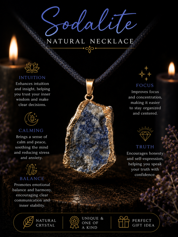 Raw Sodalite Crystal Pendant