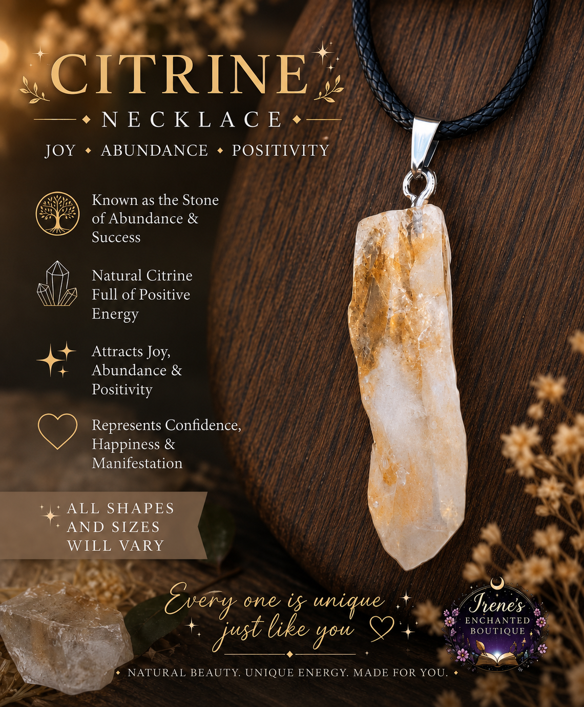 Raw Citrine Necklace