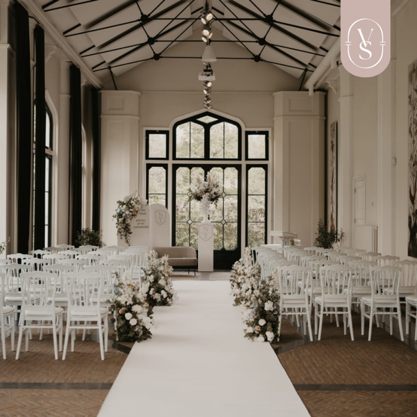 Witte loper 1 meter breed