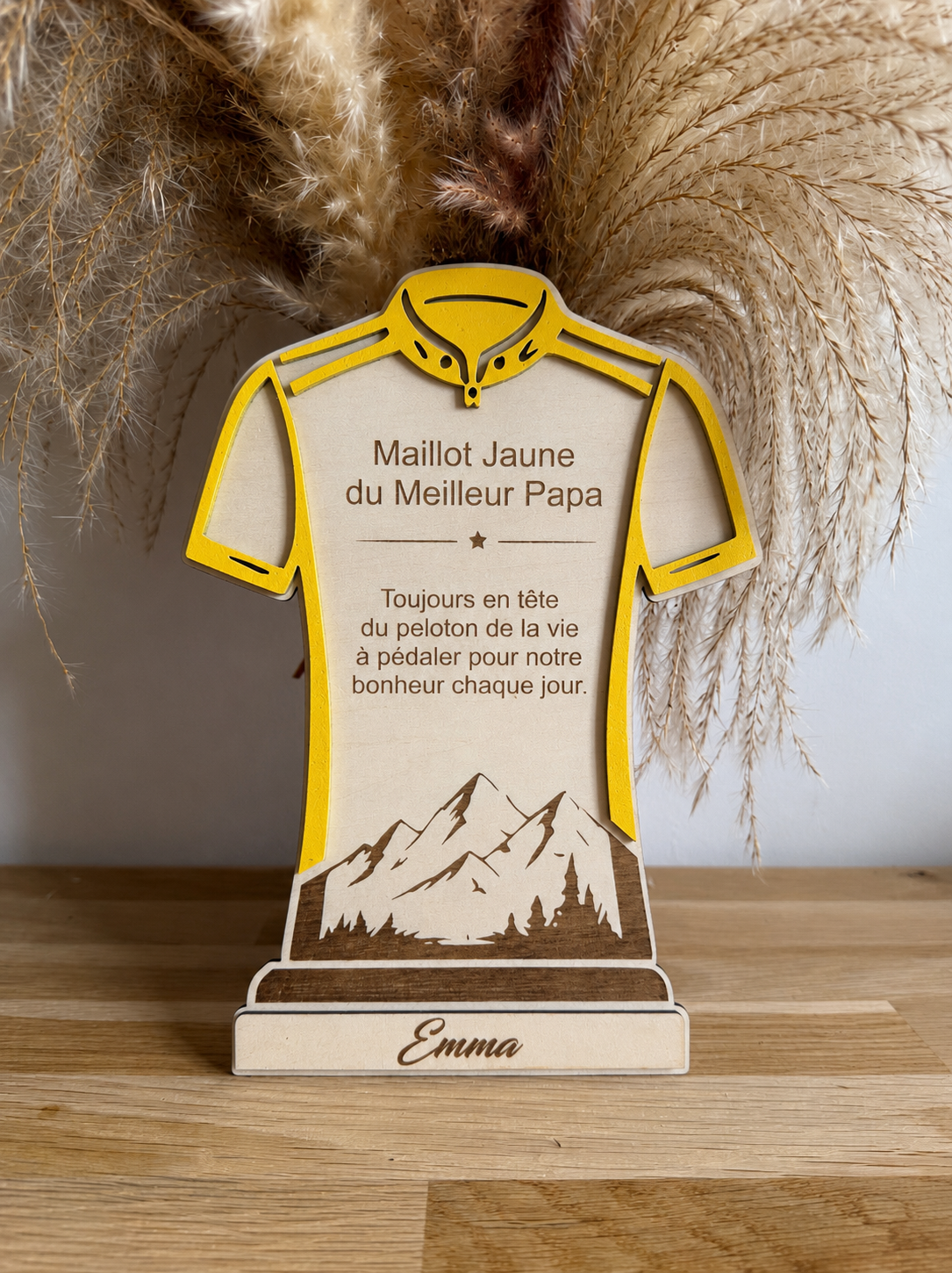 TROPHÉE MAILLOT JAUNE PAPA PERSONNALISÉ