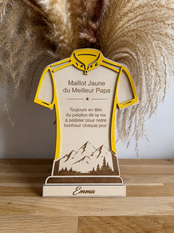 TROPHÉE MAILLOT JAUNE PAPA PERSONNALISÉ