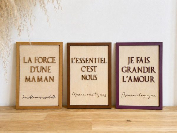 Cadre en bois personnalisé – Message pour Maman