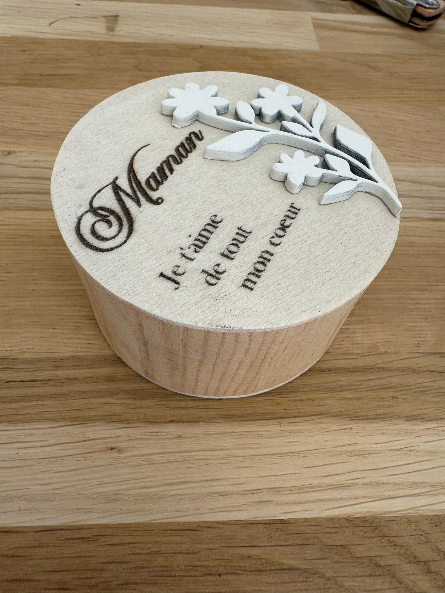 Boîte en bois Format Rond