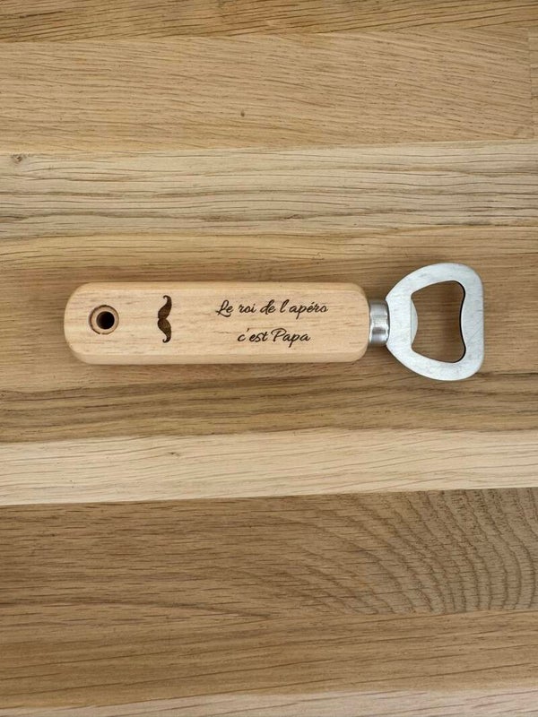 Décapsuleur en bois le roi de l'apéro