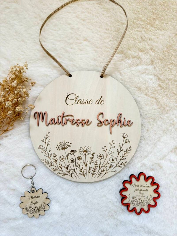 Coffret cadeaux personnalisés maîtresse – Collection Fleurs des Écoles