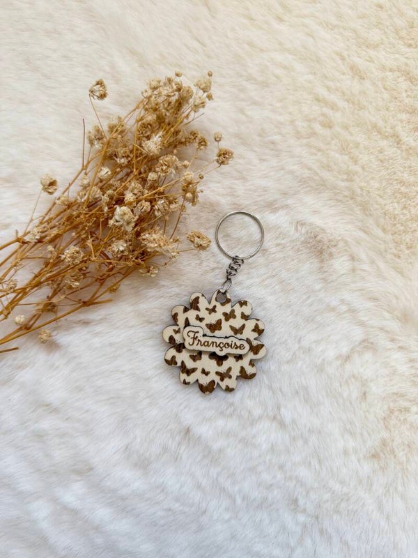 Porte-clés papillon personnalisé maîtresse – Collection Papillons de l’École