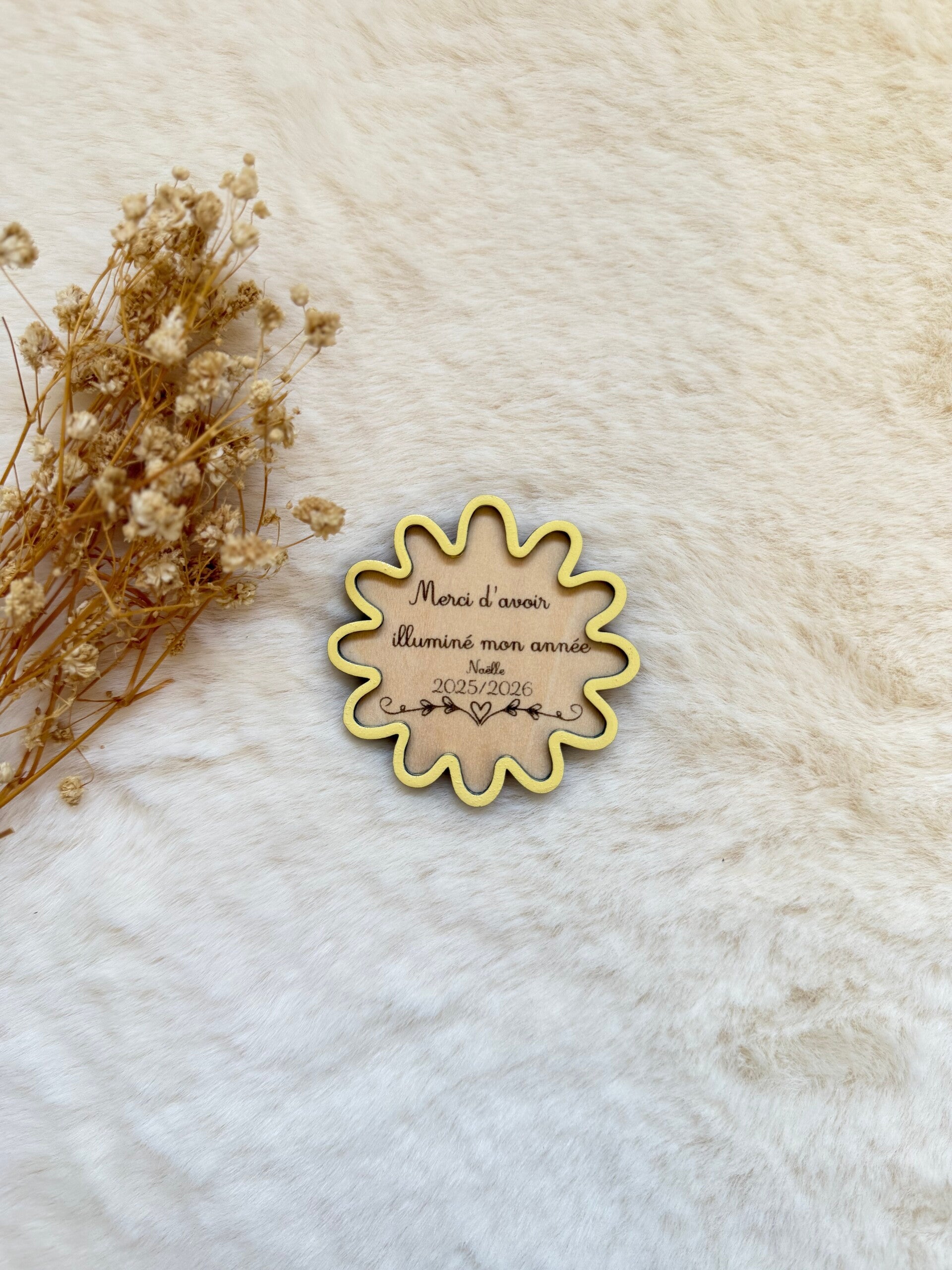 Magnet personnalisé maîtresse – Collection Mots de Cœur